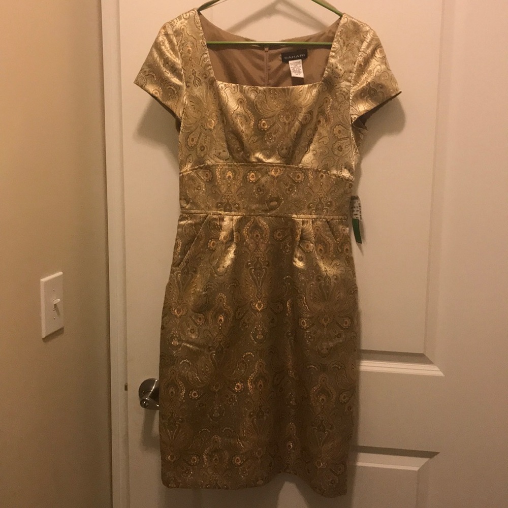 Gold cocktail dress